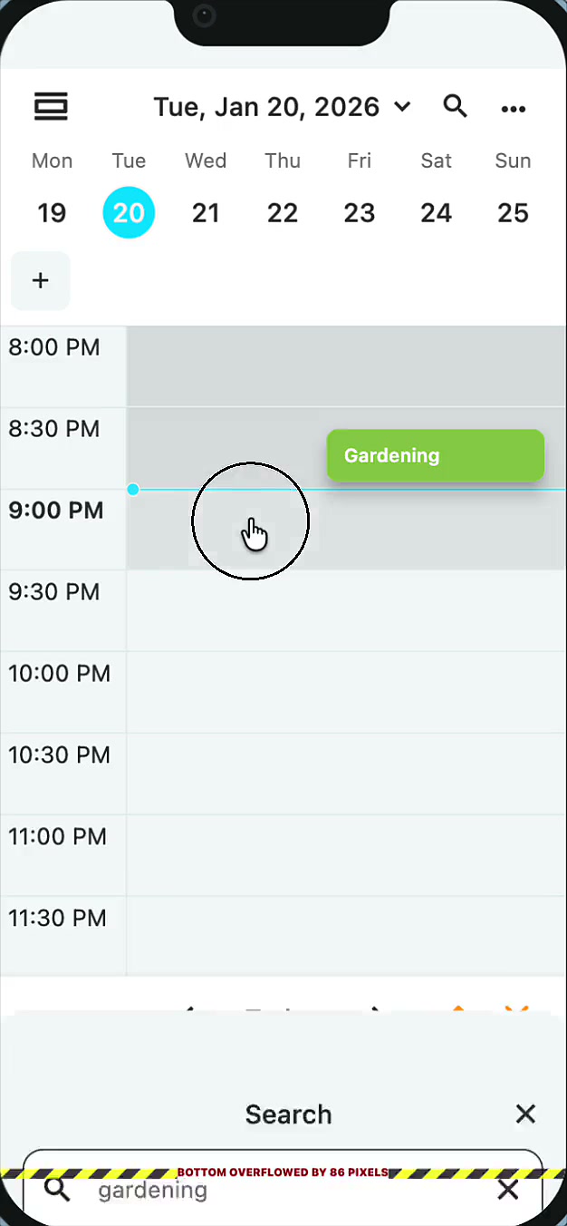 Task search and drag into day in TimeFinder